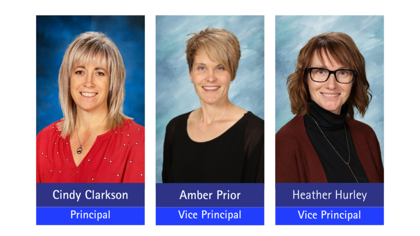 Pictures of Cindy Clarkson Principal, Amber Prior Vice Principal and Heather Hurley Vice Principal