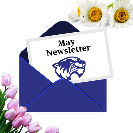 Envelope with April Newsletter written on it